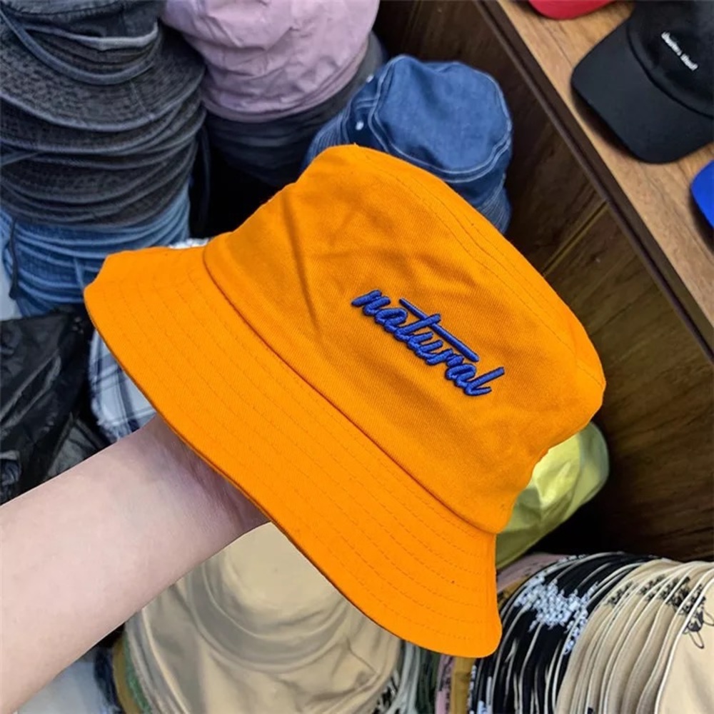 Unisex Embroidery Bucket Sun Hat Cotton Summer Sunscreen Men Fisherman Outdoor.